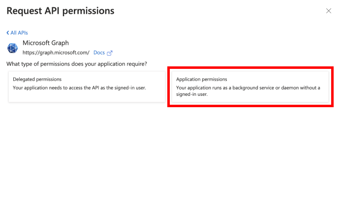 application permissions