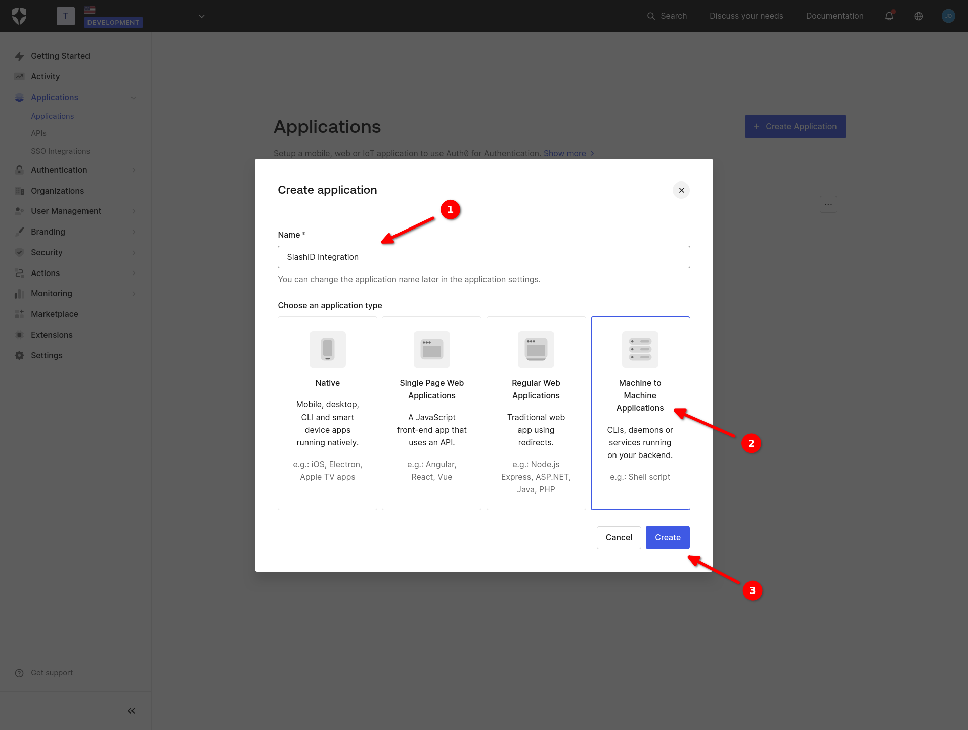 Create application.