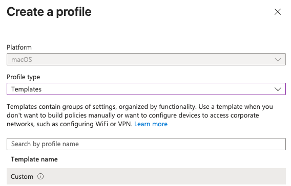Microsoft Intune - macOS custom profile