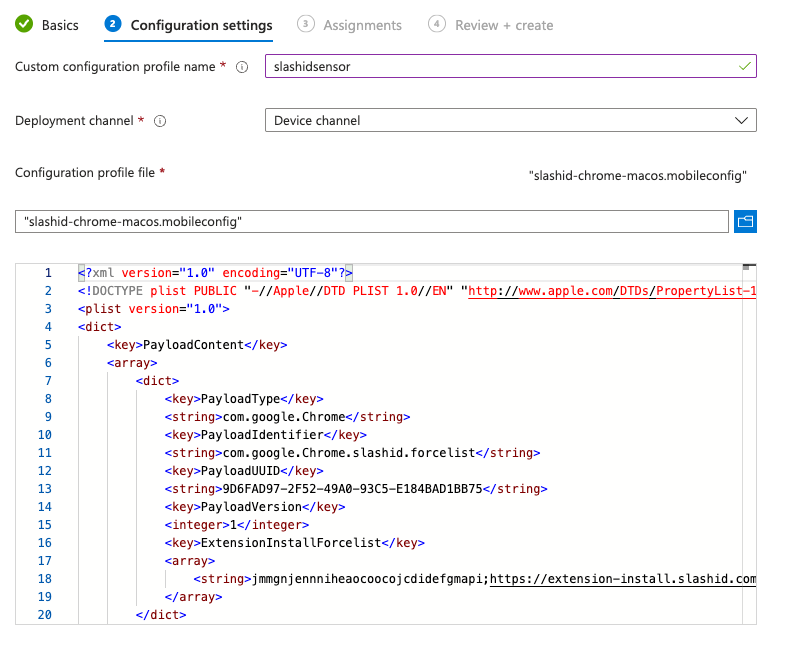 Microsoft Intune - Upload macOS profile