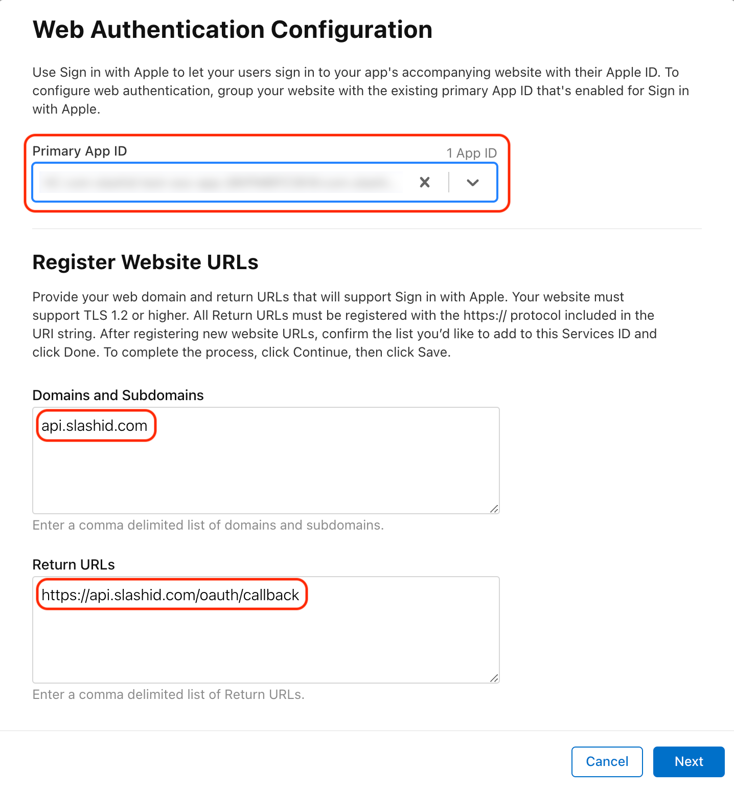 Service Configuration Domains